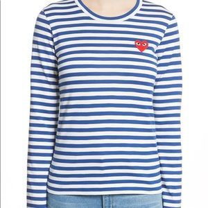 Comme Des Garcons PLAY blue stripe long sleeves